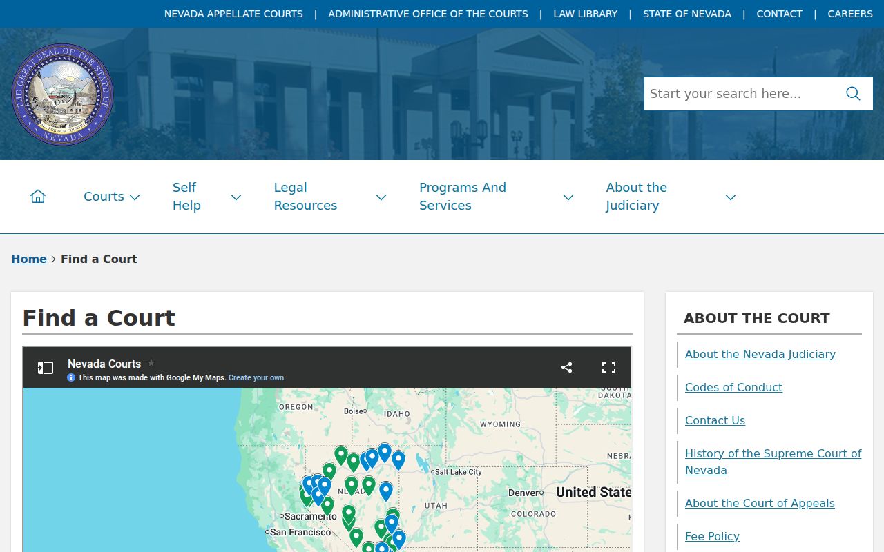 Elko County warrant records, Nevada Judiciary court type finder