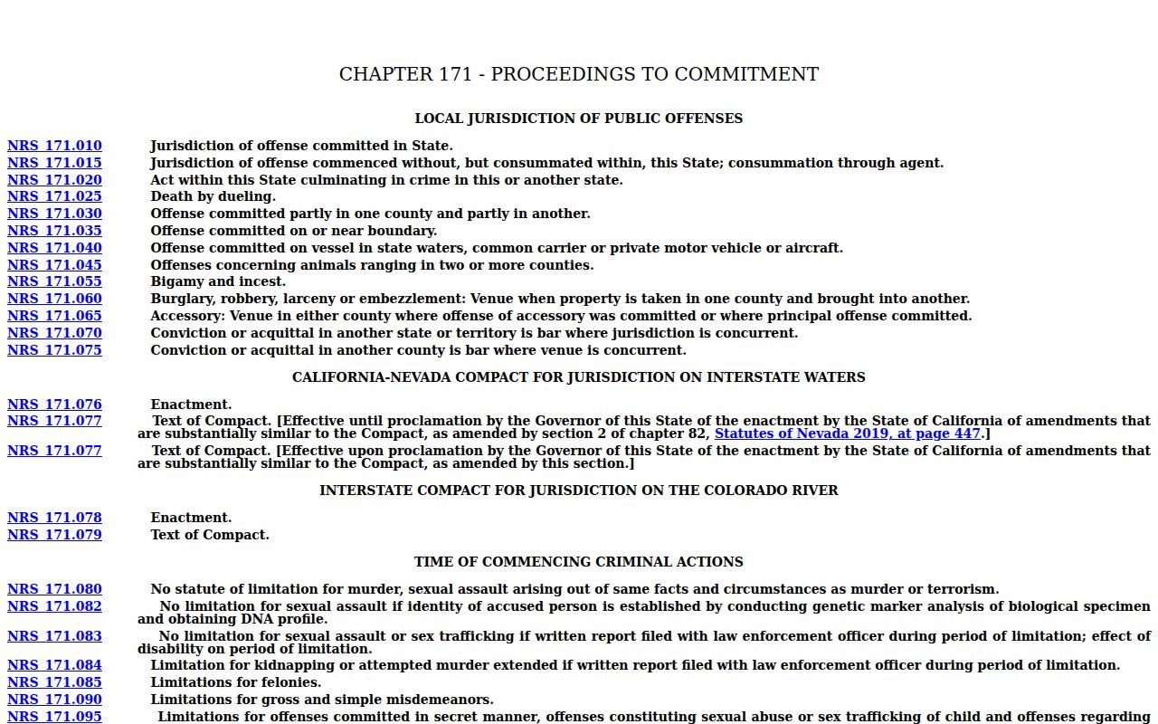 Elko County warrant records, Nevada arrest warrant probable-cause statute page