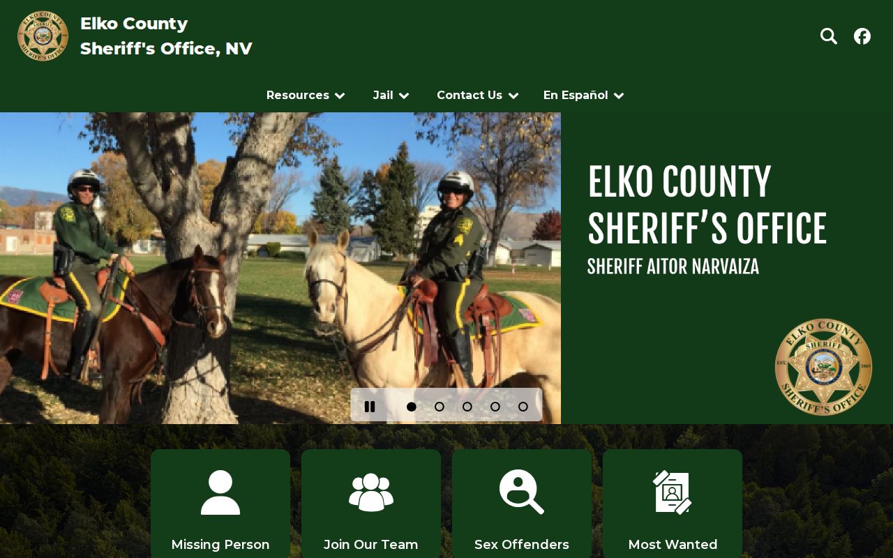 Elko County warrant records, Elko County Sheriff's Office public navigation